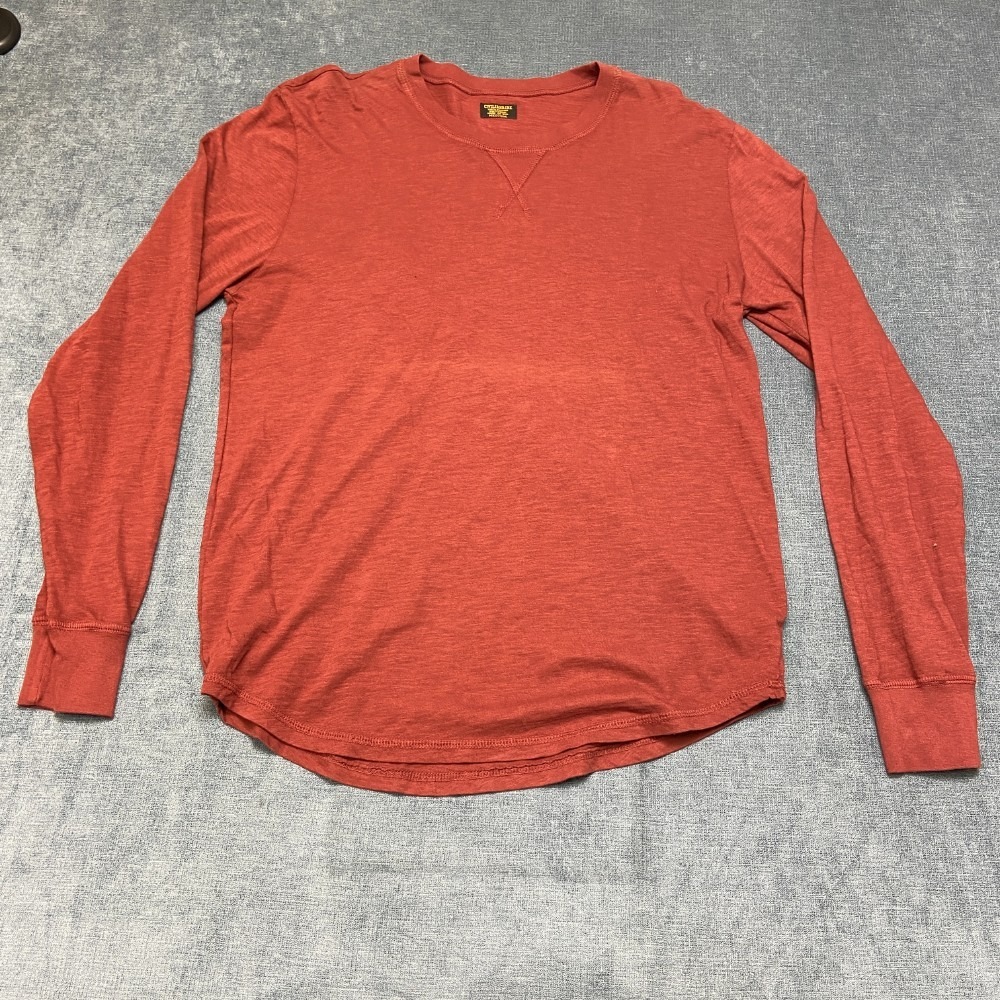 Civilianaire Knitwear Thermal Shirt Mens Medium Tuscan Red Cotton Regular Fit
